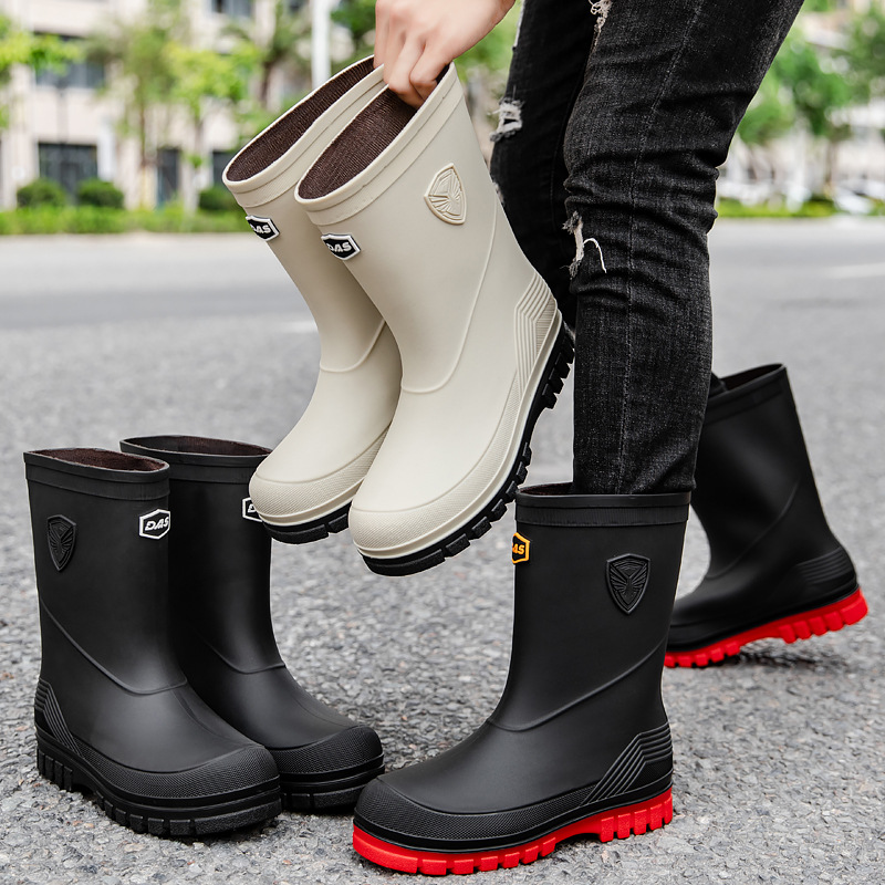 Fishing Boots - Men's Rain Boots Fashion Mid-Calf Rubber