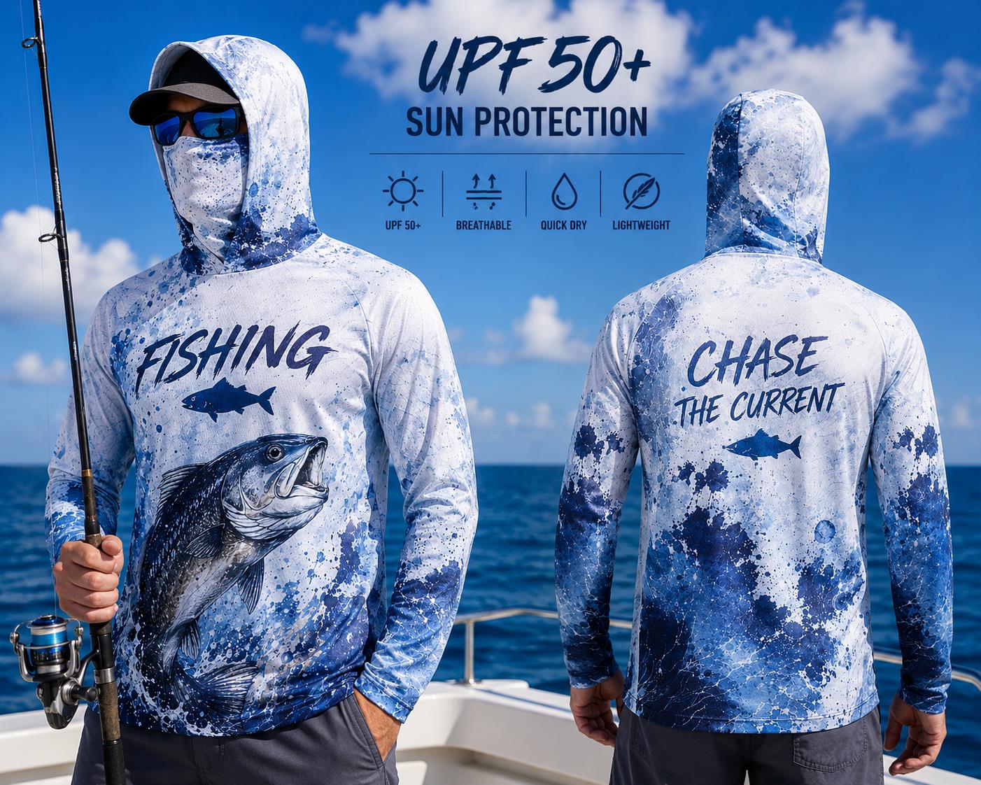 Fishing Hoodie Shirt Men Long  - đánh giá và giá Fishing Mask Sun Protection