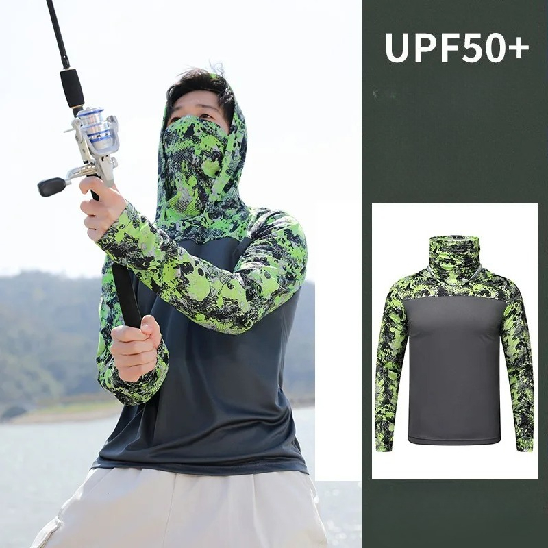 Fishing Shirt Hooded Men Sunsc - đánh giá và giá Fishing Mask Sun Protection
