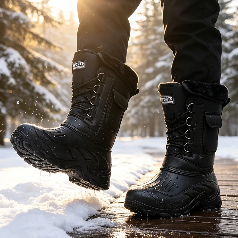 Men Winter Snow Boots Outdoor  - đánh giá và giá Fishing Boots