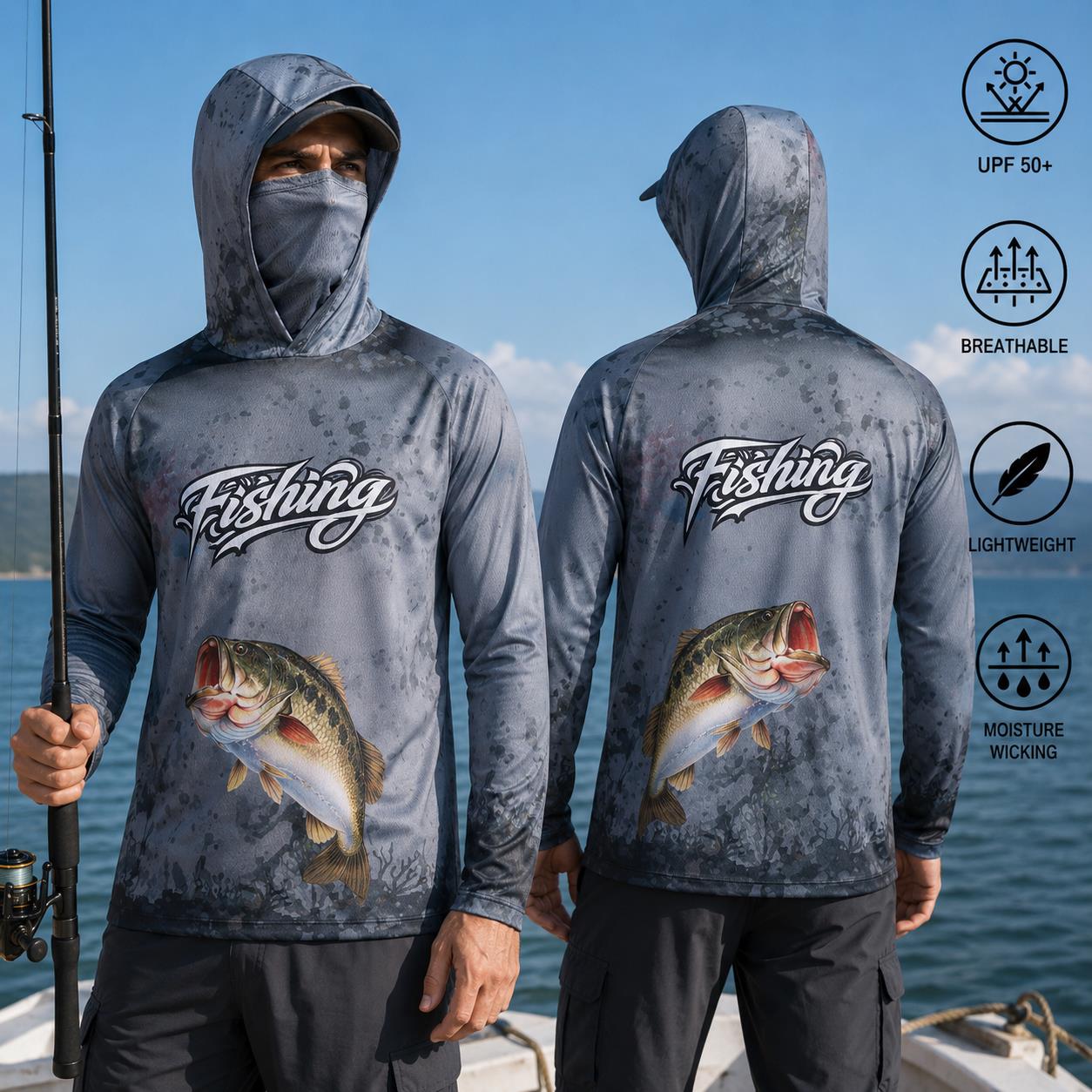 Fishing Shirt Hooded Men Fishi - đánh giá và giá Fishing Mask Sun Protection