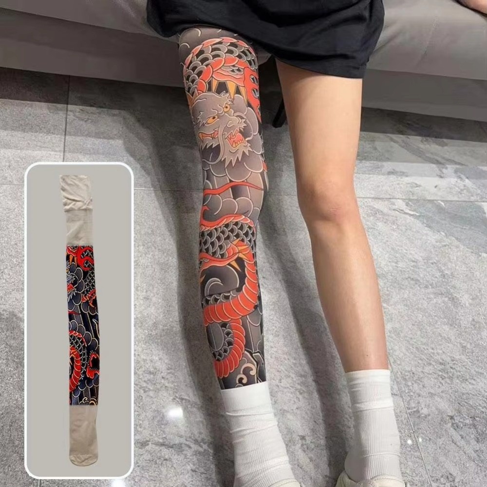 New Full Leg Fake Tattoo Socks - đánh giá và giá Fishing Socks