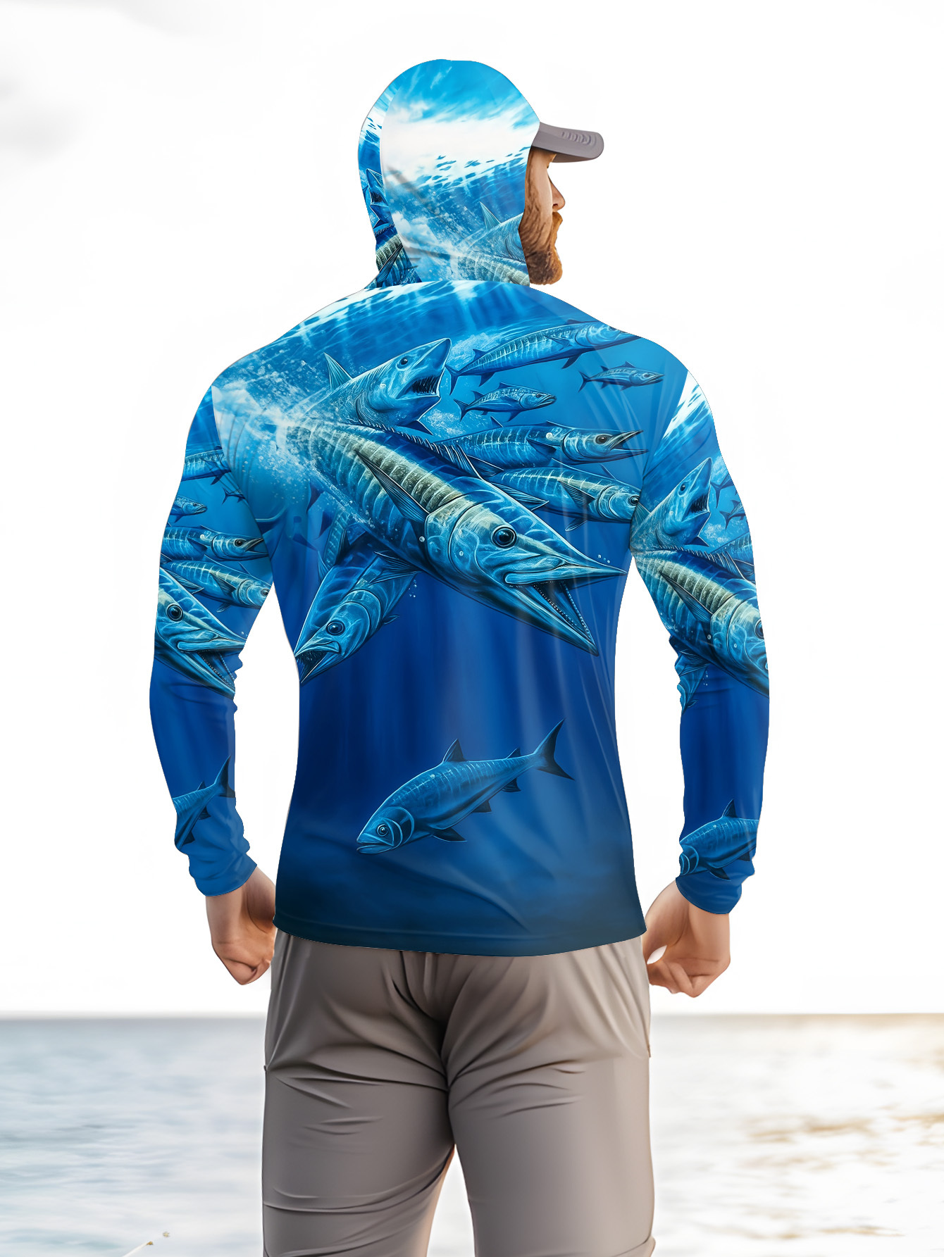 Men Hood Fishing Shirt long sl - đánh giá và giá Fishing Shirt Uv Protection